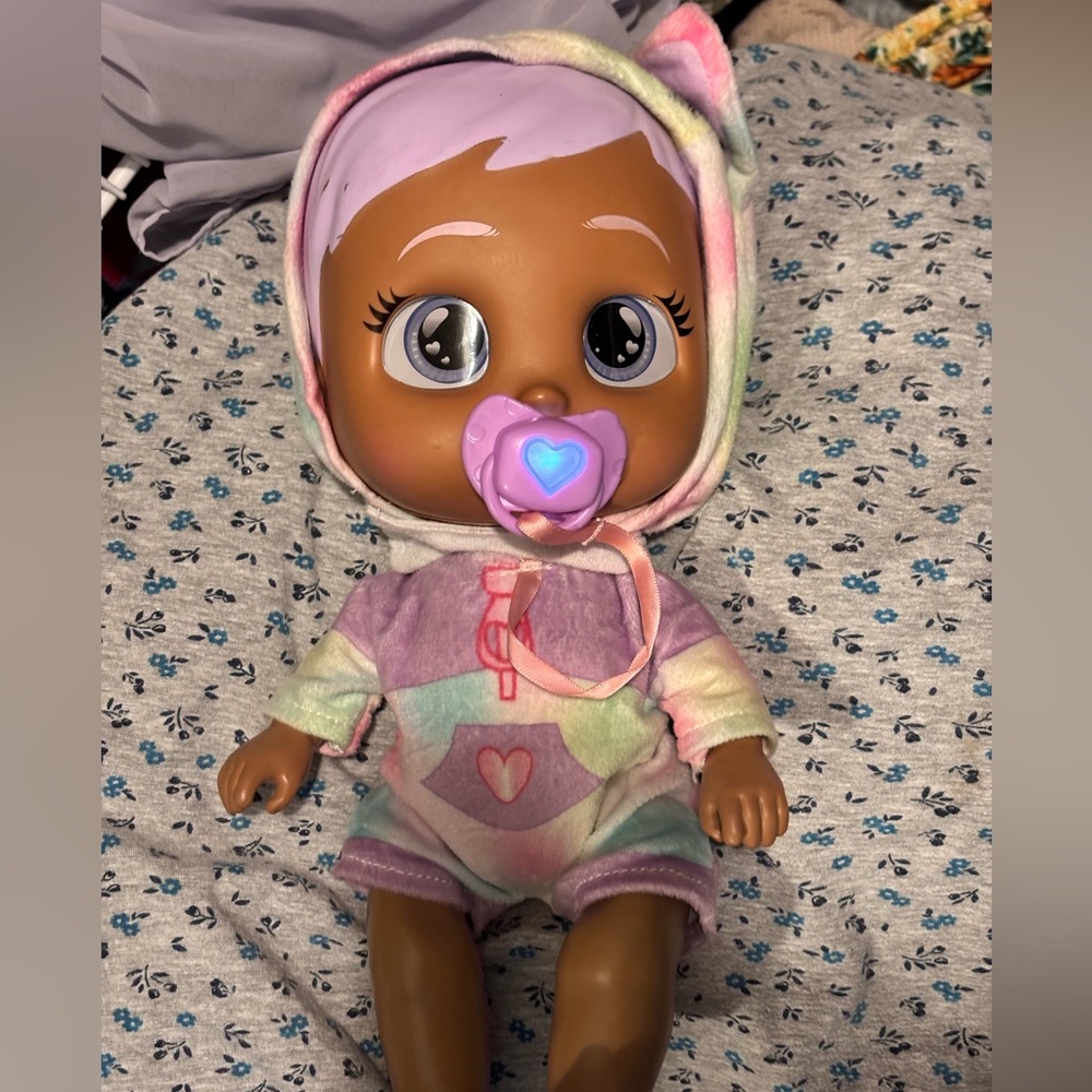 Colorful Crying Baby Doll with Pacifier